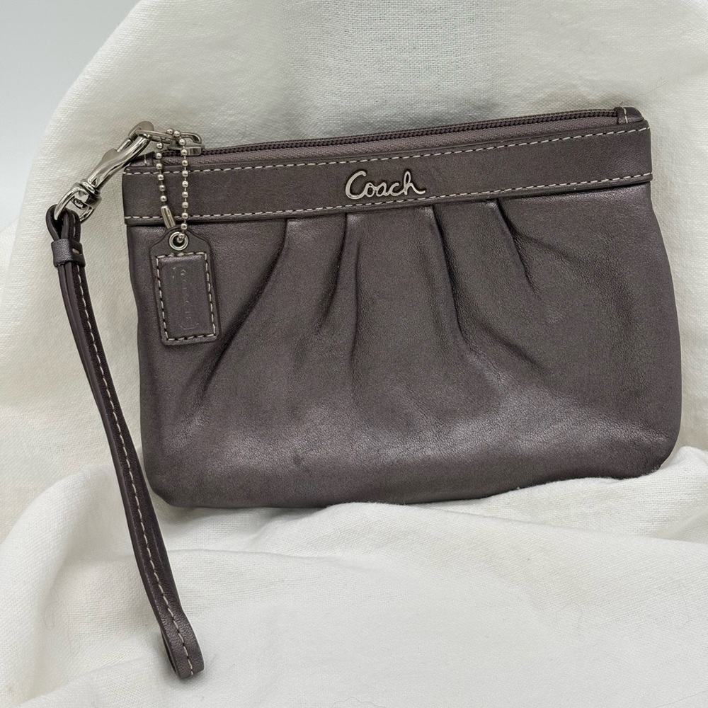 Coach Gray Wristlet Clutch